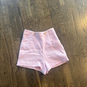 Zara Pink High Waist Tailored Shorts